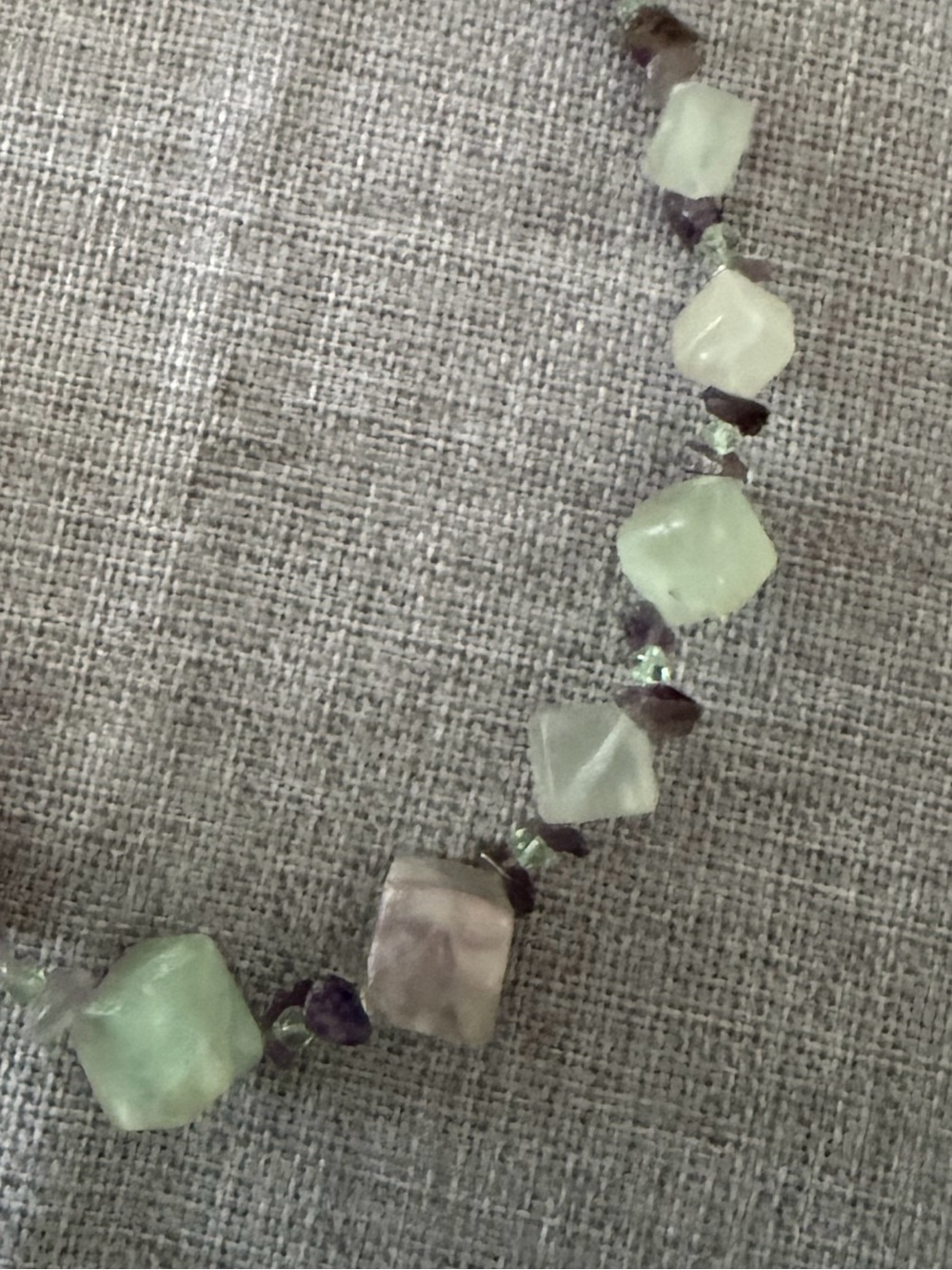 Artisan Fluorite Chip & Nugget Beaded Necklace | Handmade Genuine Gemstones - Picture 2 of 6